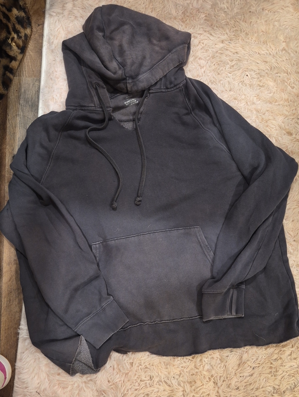 Arie  Washed Black Pullover Hoodie